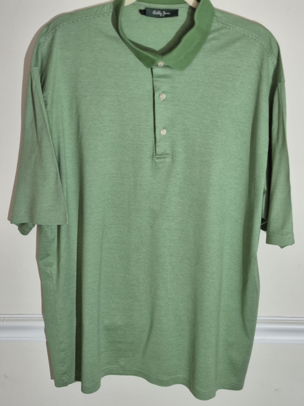 Bobby Jones Men's Light Green Stripe, Short-Sleeve Polo